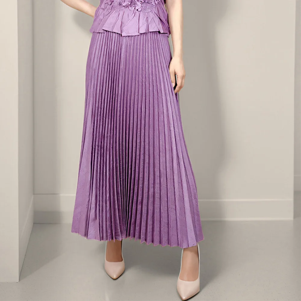 Setelan Kasual Perancis untuk Wanita dengan Desain Ceruk, Atasan Lengan Pendek Bunga Buatan Tangan, Rok Setengah, Set Dua Potong Wanita 2025