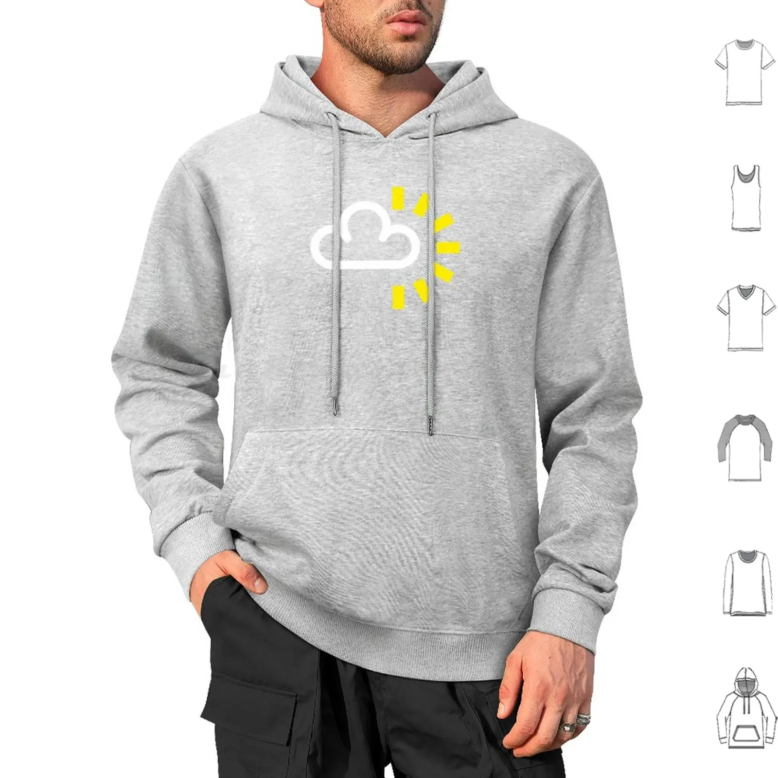 Sunny Intervals Weather Forecast Hoodies Long Sleeve Weather Forecast Cloud Cloudy Sky Symbol Water Sun Sunshine Sunny