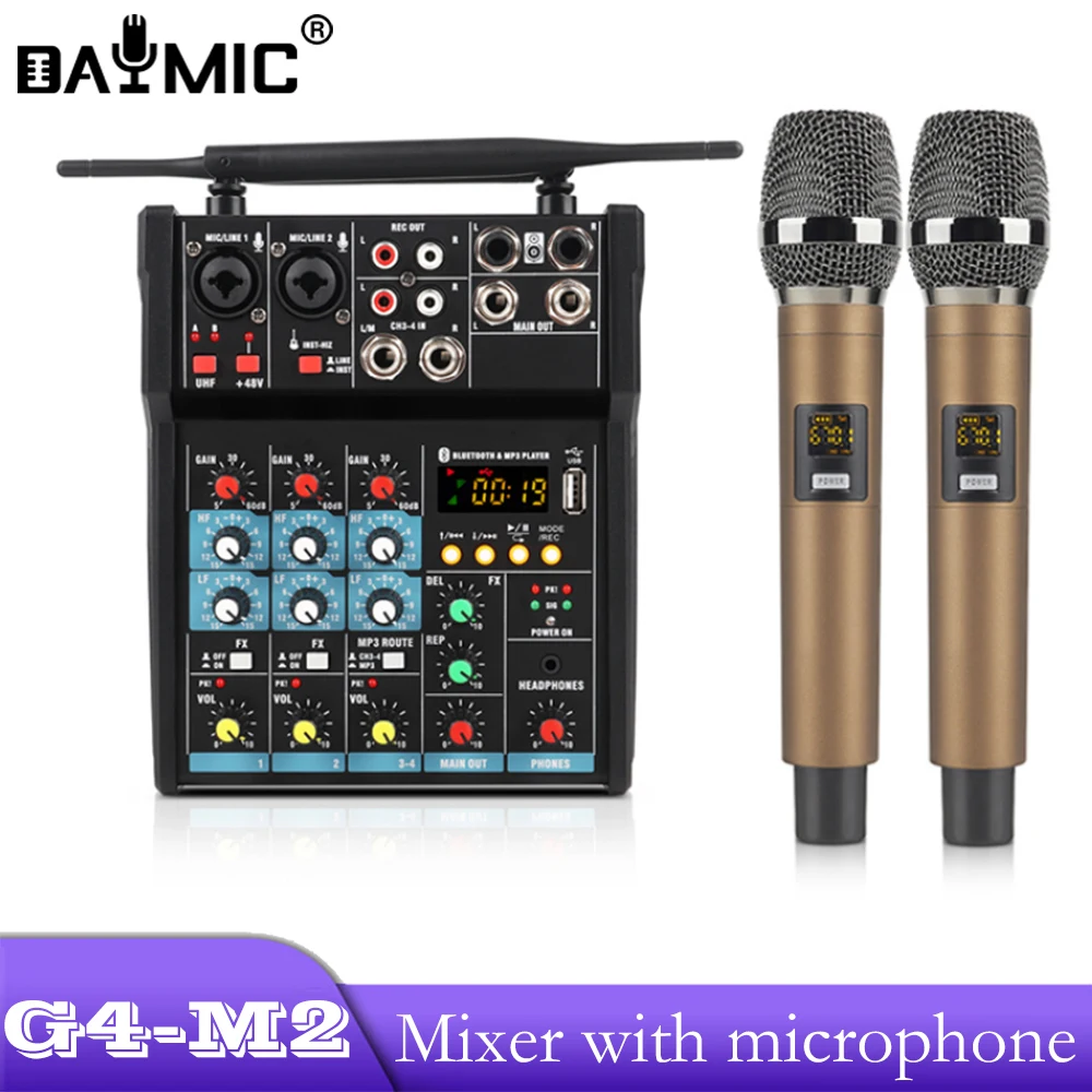 AOSHEN G4-M2 Professional power Mixer Audio Multichannel Wireless Mics