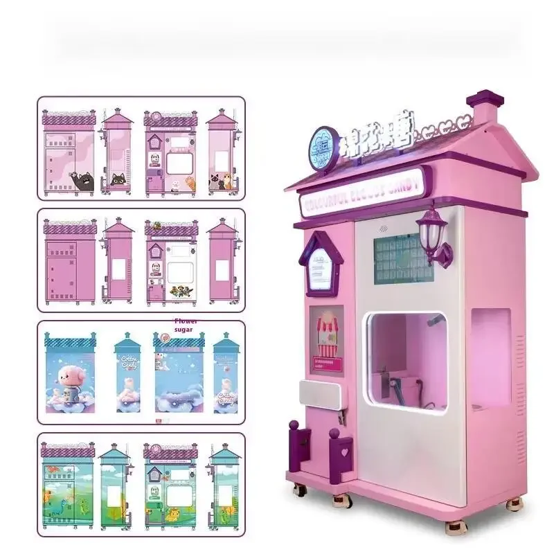 

cross-border New Model Fully Automatic Cotton Candy European Style Unmanned Self-serving Vending Machine Cotton Candy Machine