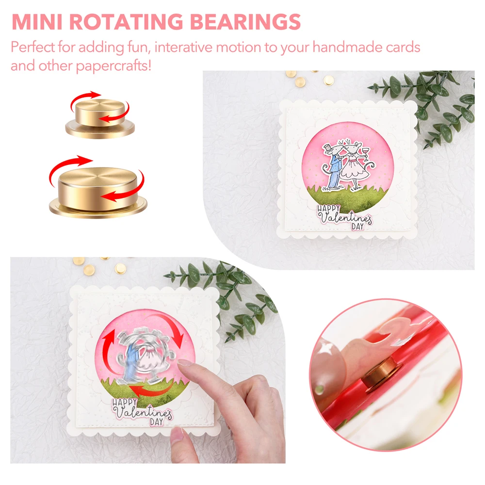Mini Metal Rotating Bearings for DIY Handmade Crafts 360 Degree Smooth Spin Mechanism Spinner 2 Sizes (8x10x3mm/5x7x2.5mm)