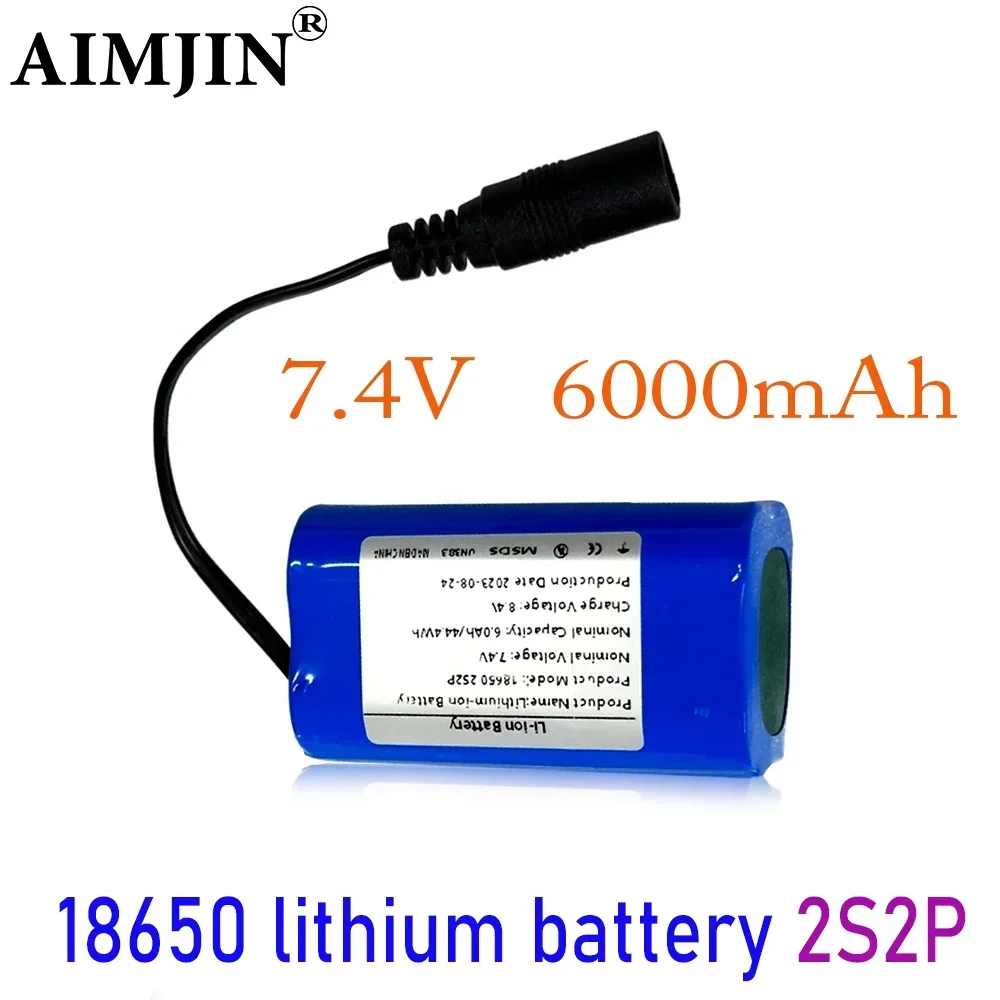 

2S2P New 7.4V 6000mah 18650 battery Pack for T188 T888 2011-5 remote control fish finder bait boat accessories RC