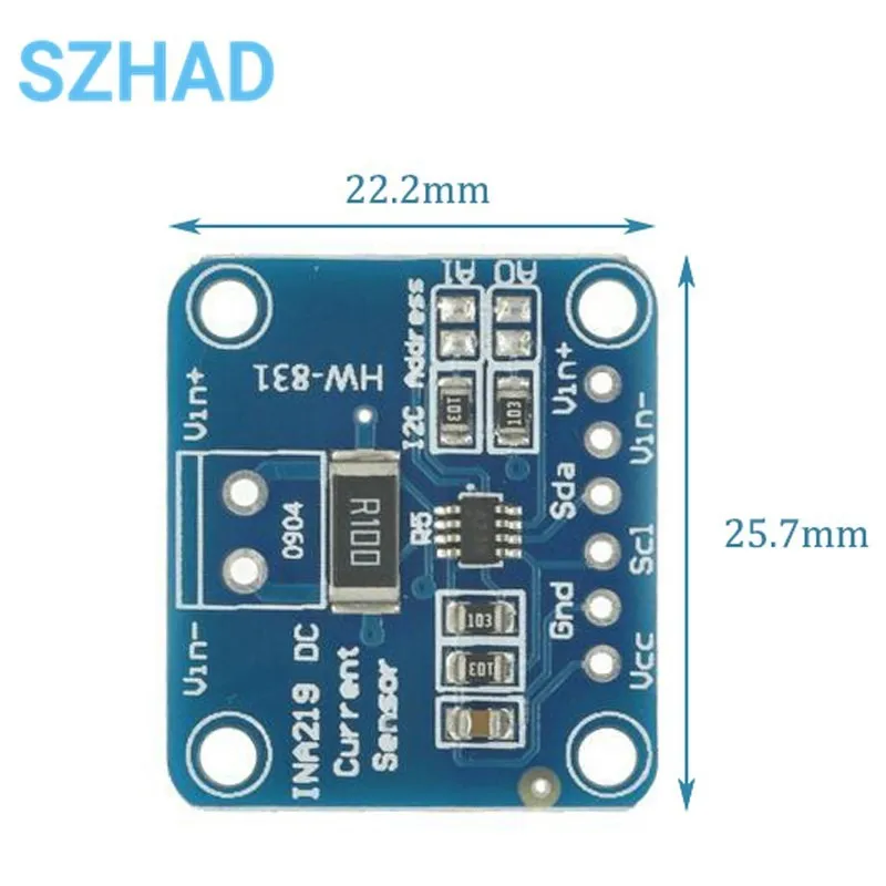 MCU-219 INA219 I2C Interfaces Zero-Drift Bi-directional Current / Power Monitoring Sensor Module