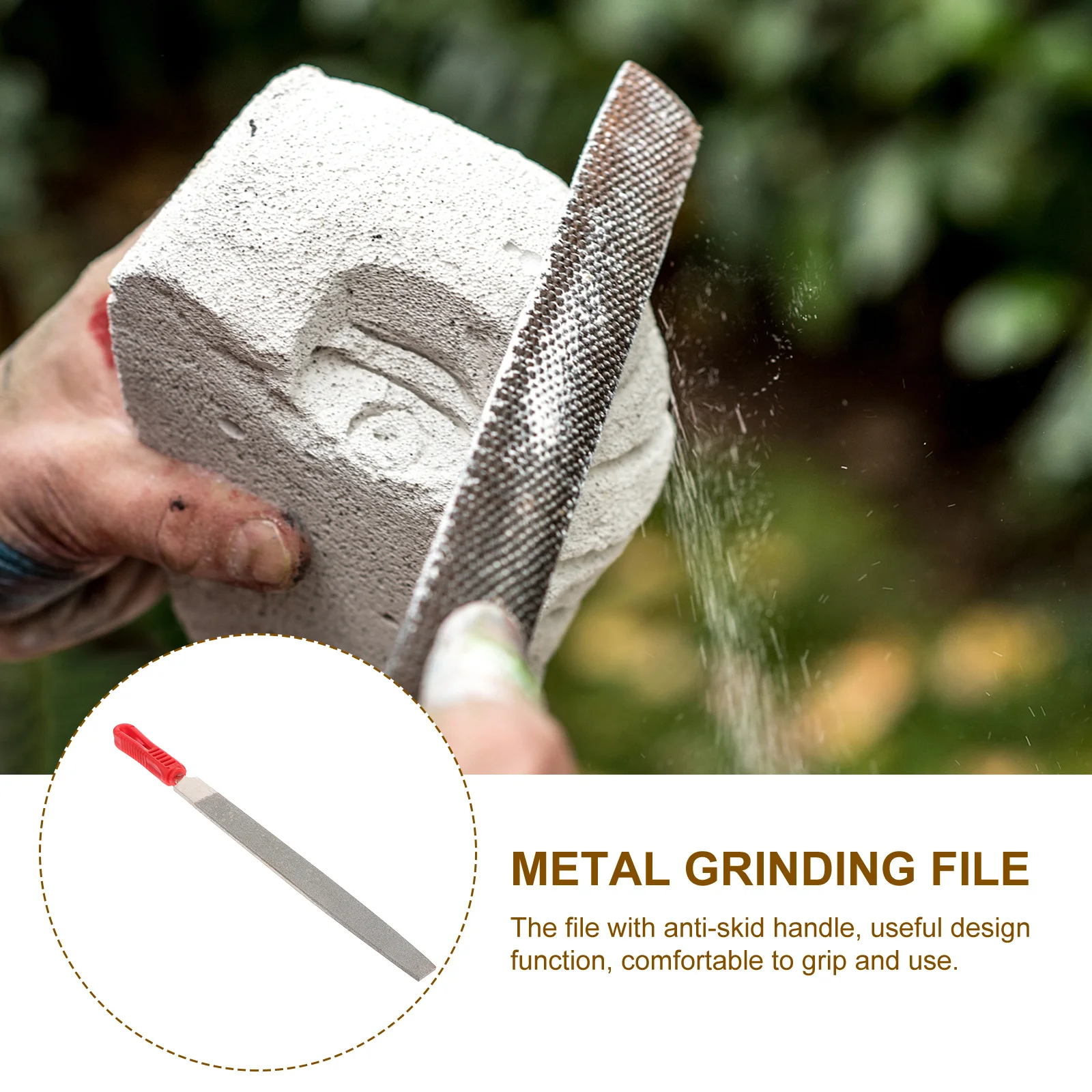 

1Pcs Flat File Metal Polishing Tool Premium Quality Anti-Slip Handle Suitable for Grinding and Polishing Metal Grinding File