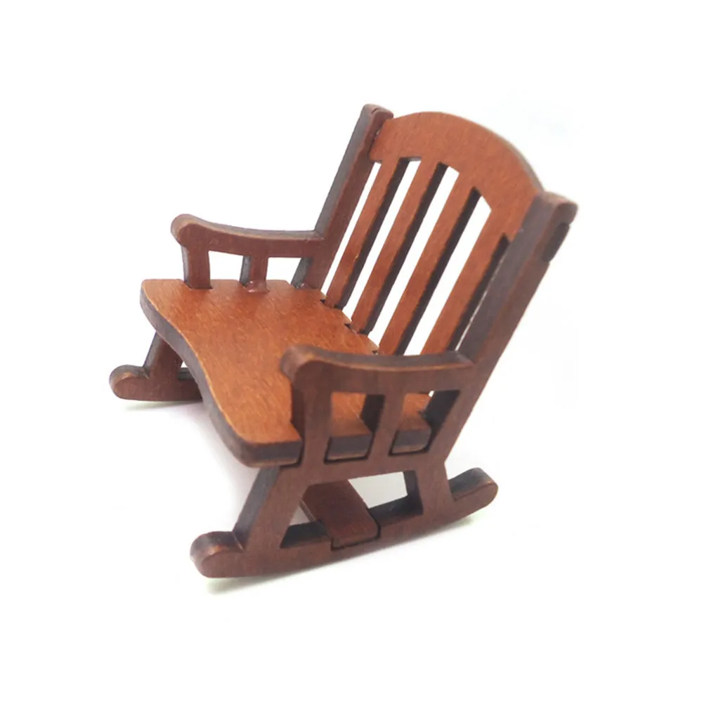 

1Pcs Mini Wooden Retro Chair Creative Chic Design Perfect Mini House Furniture Accessory Simulation Scene Decor for Home Hotel