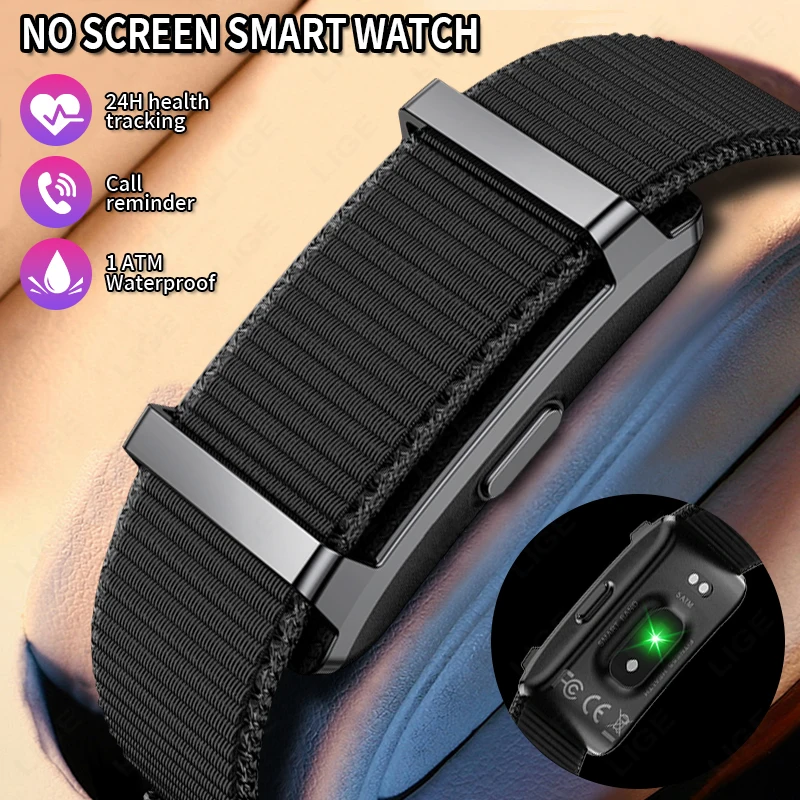 

2025 New No Screen Smart Watch Men Women Sports Outdoors Fitness Heart Rate Monitor 1ATM Waterproof Smartwatch For Android IOS