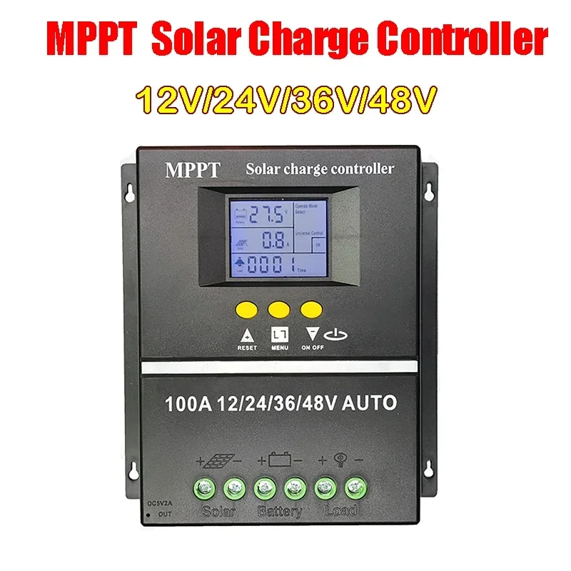 

Solar Charge Controller MPPT Regulators System 60A 80A 100A AUTO Solar PV Battery Charger With LCD Display 12/24/36/48V