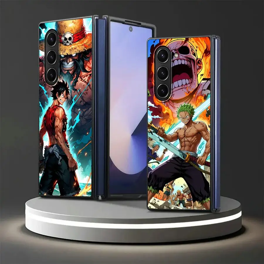 حافظة لهاتف سامسونج جالاكسي ZFold7 ZFold6 Z Fold 7 6 5 4 3 ZFold5 ZFold3 ZFold4 Hot Blooded Anime Zoro Luffy