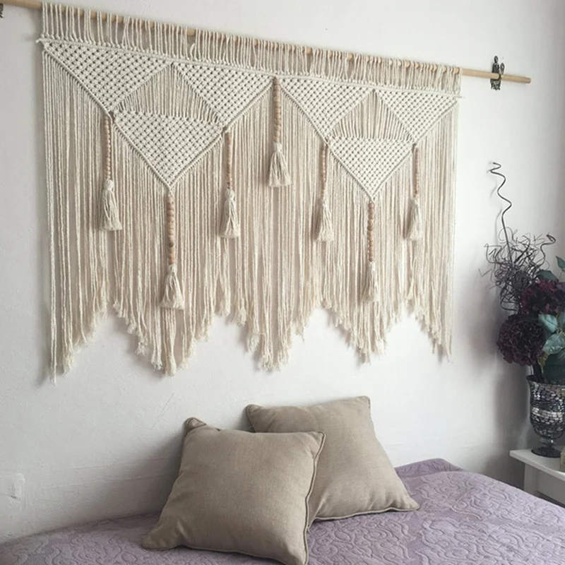 New Macrame Wall Hanging Handwoven Bohemian Cotton Rope Boho Tapestry Home Decor