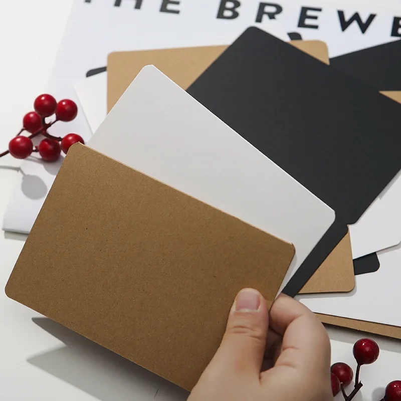 50pcs/lot Envelope Blank Card Greeting Card 300g Kraft Paper Postcard Graffiti Bookmark Message Note Pad Label Paper Tag Card