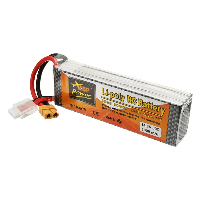 ZOP กำลัง14.8V 3000Mah 30C 4S Lipo แบตเตอรี่ XT60ปลั๊กสำหรับโดรน RC