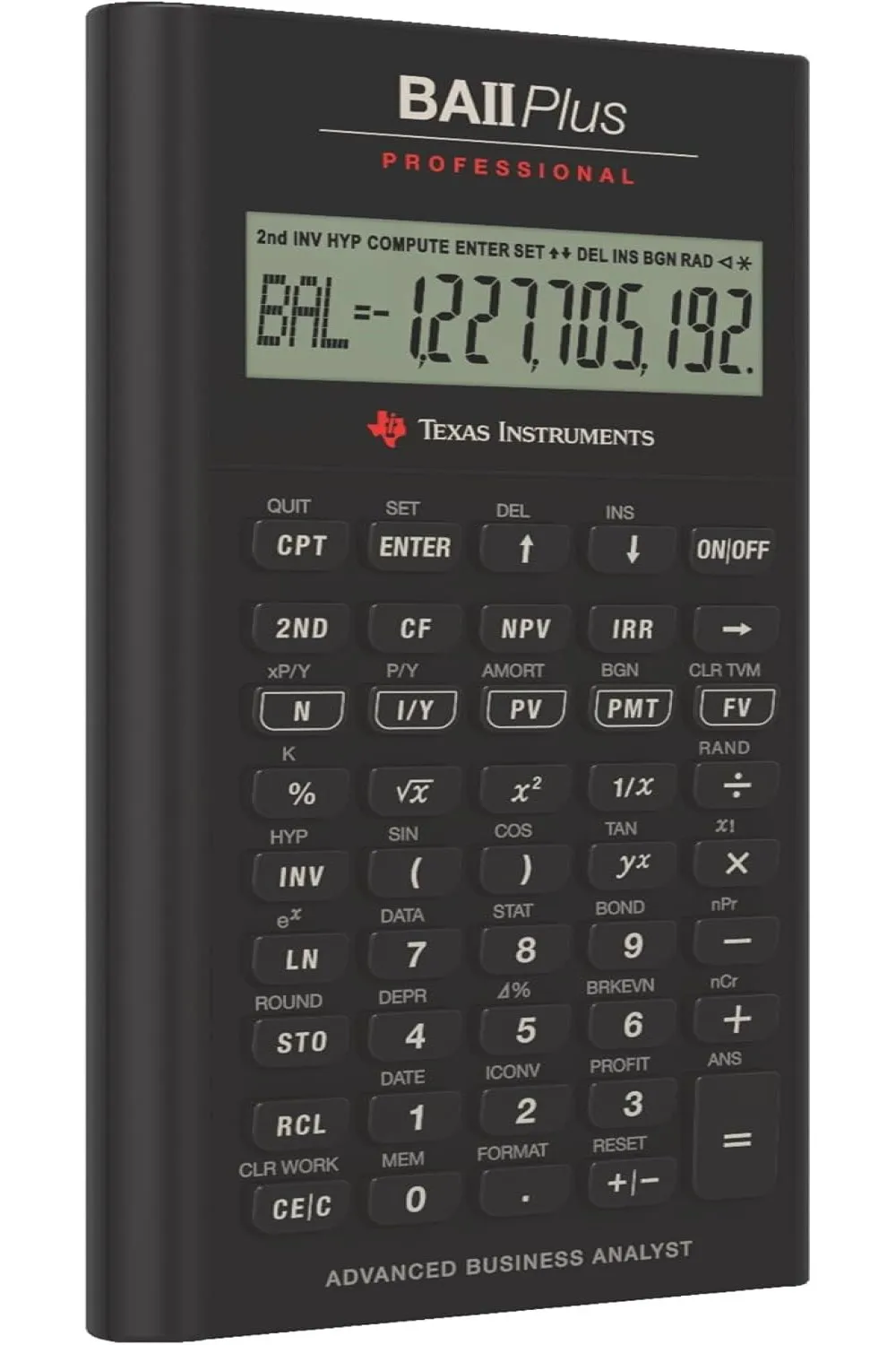 Texas Instruments BA II Plus Professional Financial Calculator Silver 9.8 Inch