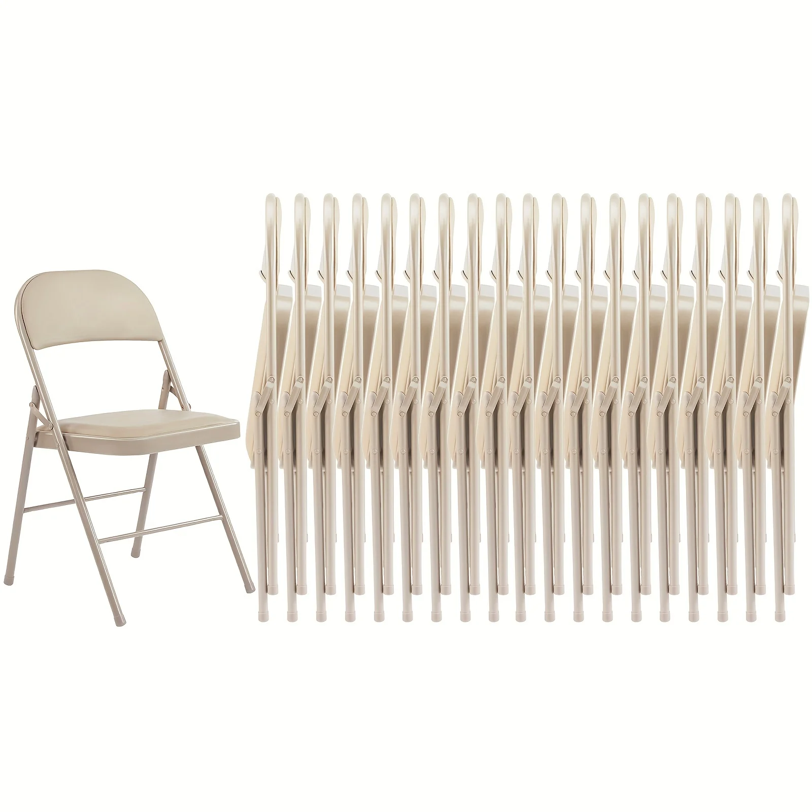 Outdoor patio setup with folding chairs