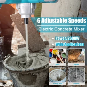 Portable Electric Concrete Mixer Portable Certus Agitation Tool 6 Speeds Mixture Mixture Mish 8 Main Sales Mixer Mixer - №3