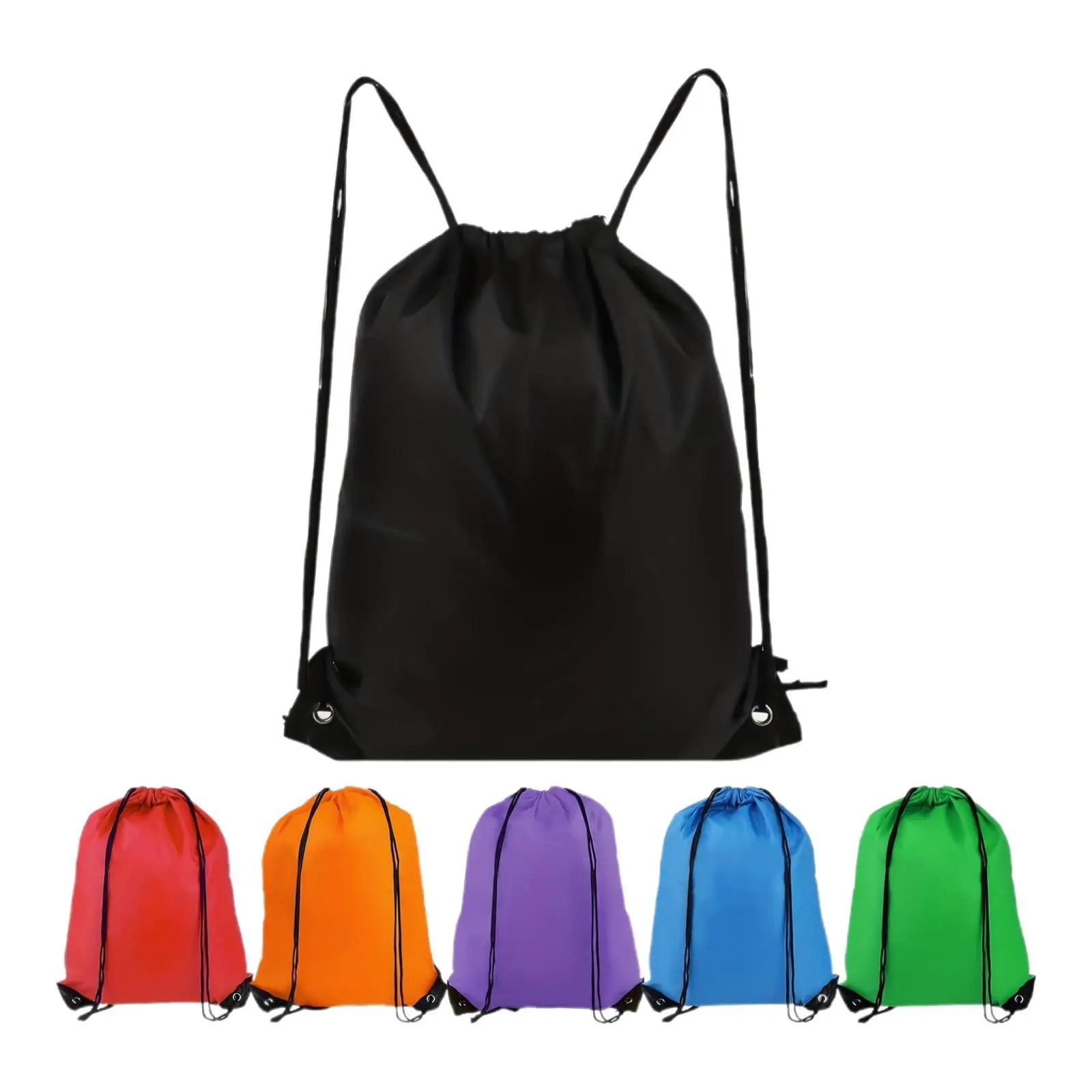 6x Sports Drawstring Backpack Daypack Fashion Practical Sports Gym Sack String Swim Bag for Outdoor Vacations Street Travel