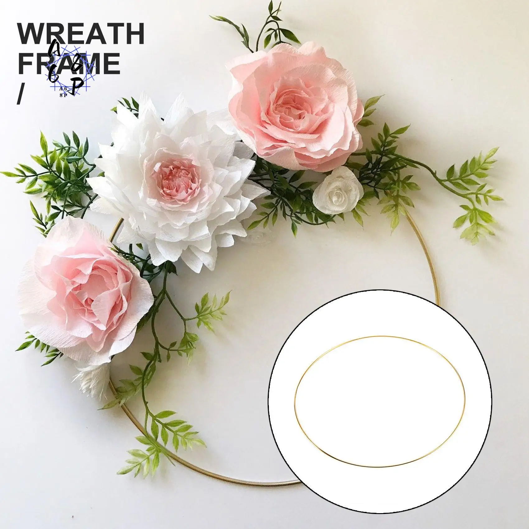 A68P-10 Pcs 30 Cm Large Metal Garland Garland Tassel Gold Craft Ring DIY Wedding Wreath Decoration, Dream Chasing And Wall Hangi