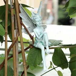 Flower Fairy Statue Ornament Figurines With Wings Outdoor Garden Resin Craft Landscaping Yard Decoration Fast Delivery