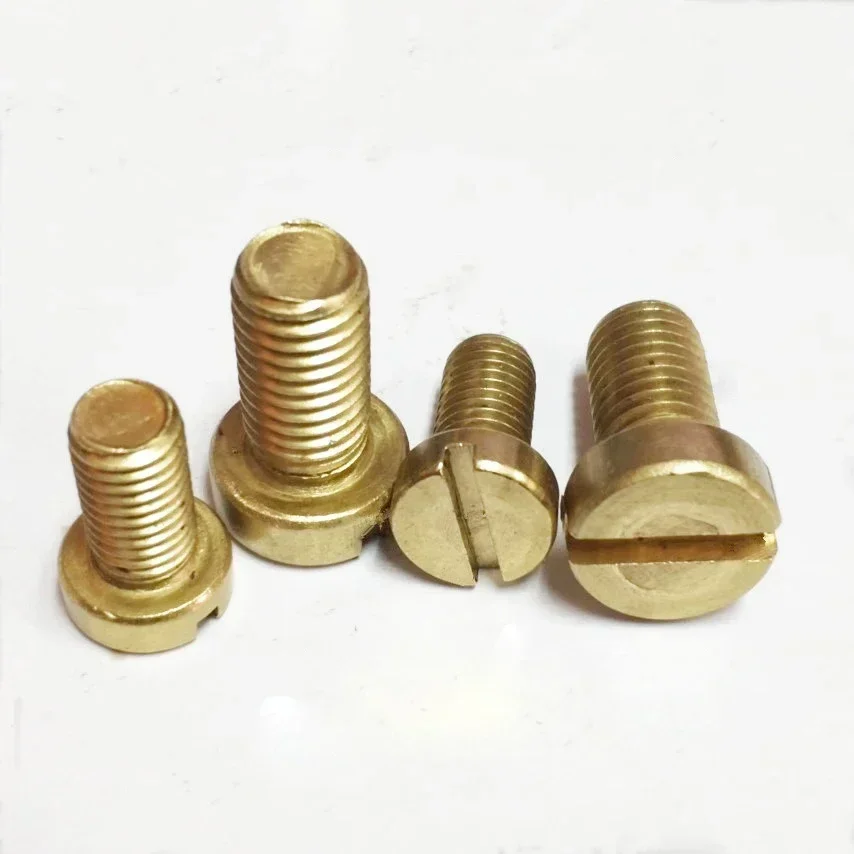 

YtayMuWy 30pcs M2 brass household machinery one word screw slotted bolt cylinder head bolts machine screws 2mm-10mm length