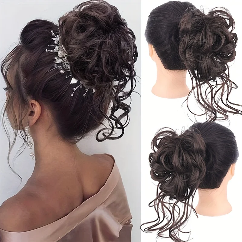 Elegant Claw Clip Messy Bun for Women Tousled Synthetic Hair Bun Extension Quick Attach Hair Accessory for All Hair Types