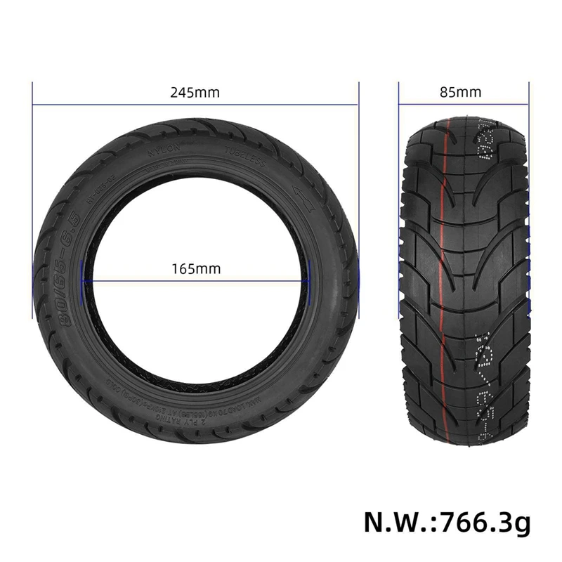 ยางรถสกู๊ตเตอร์ไฟฟ้า Zero 10X ขนาด 10 นิ้ว 80/65-6.5 สำหรับถนนหลวง 255x80 10x3 รุ่น Tire-A68X