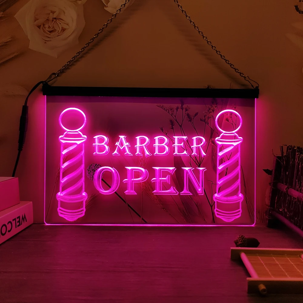 Friseursalon-Schilder: 3D-geschnitztes LED-Neon-Schild für Haarschnitt, Heimdekoration, Wand, Hochzeit, kreatives Schlafzimmer, Schreibtisch