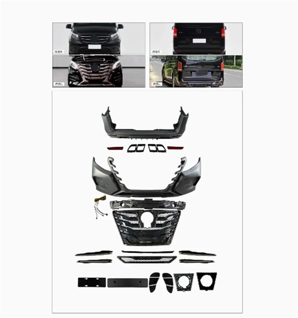 

Car Surround front rear Bumper assembly grill for Mercedes-Benz Vito V260 modified LLS Body kit