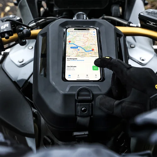 Imagen 2 del producto Bolsa de tanque para motocicleta Rhinowalk, bolsa para teléfono con pantalla táctil de 5,6 L, tapa desmontable impermeable, mochila para cámara y Dron, bolsa de herramientas de almacenamiento