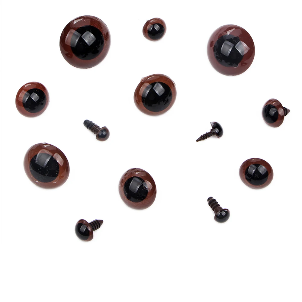 8/10/12/16/20/24/28/30mm Safety Toy Eyes DIY Craft Doll Eyes Plush Puppet Teddybear Amigurumi Eyeball Nose Stuffed Accessories