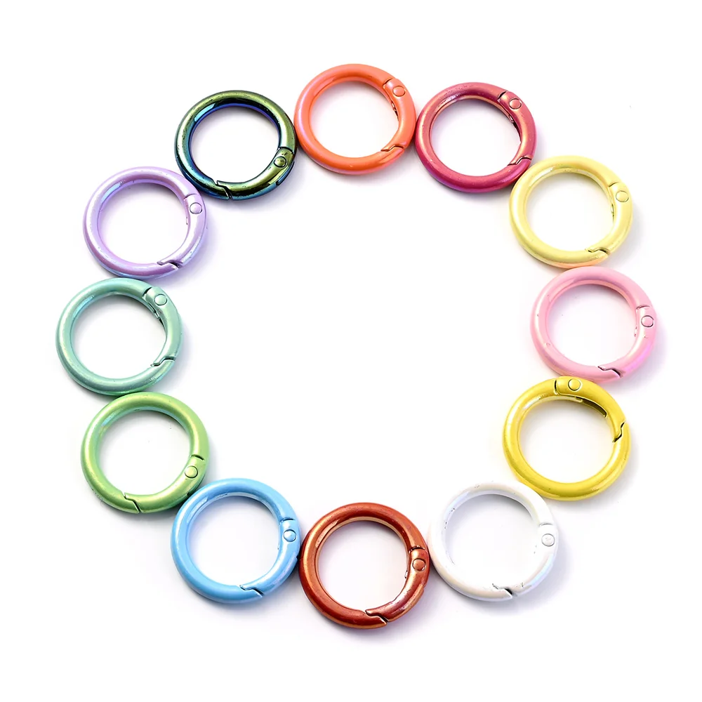 5pcs Colorful AB Round Spring Gate Ring Connectors