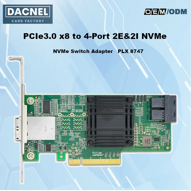 

PLX8725 PCIe3.0 X8 Adapter Card 2-Port External & 2-Port Internal U.2 NVMe SSD Support for Desktop Computer Upgrade