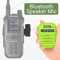 ABBREE Wireless Mic Bluetooth PTT Handsfree Speaker Microphone for Baofeng UV-5R UV-21 BF-888S Quansheng UV-K5(8) UV-5R Plus