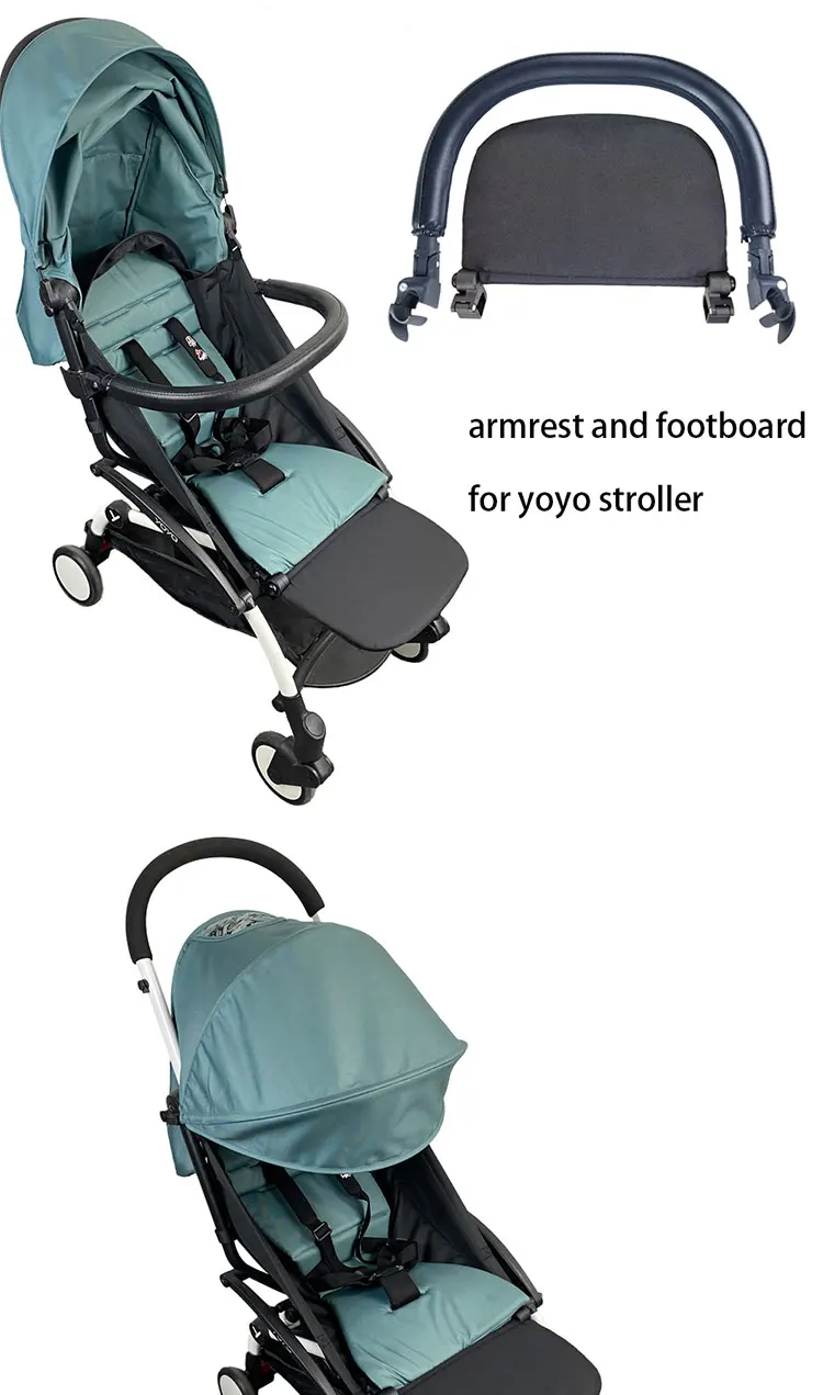 Baby Kinderwagen Trittbrett & Leder Tuch Material Griff Bar Kinderwagen Zubehör Für Babyyoya Babytime Kinderwagen Stoßstange – Detail 1