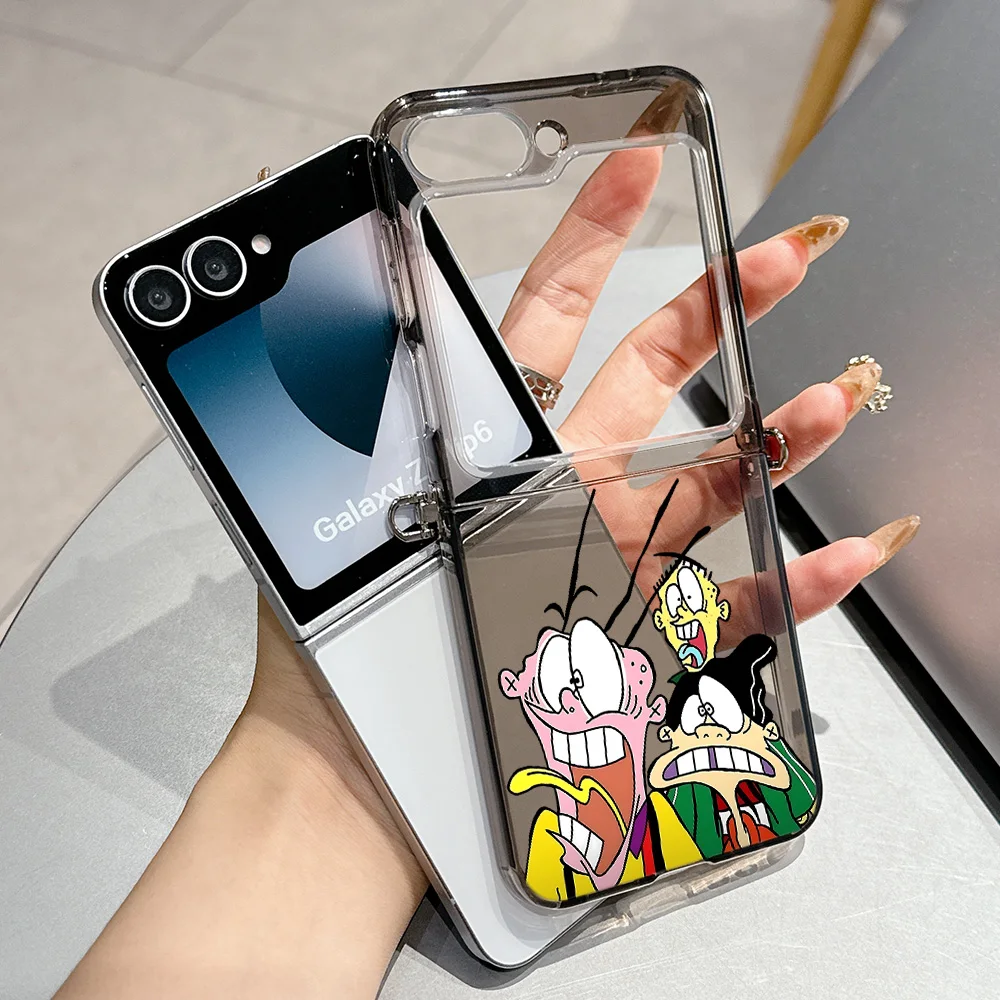 حافظات كارتونية E-Ed Edd N Eddy لهاتف سامسونج جالاكسي Z Flip3 Flip4 Flip5 Flip6 Flip7 5G غطاء ناعم قابل للطي شبه شفاف من مادة البولي يوريثان الحراري #1