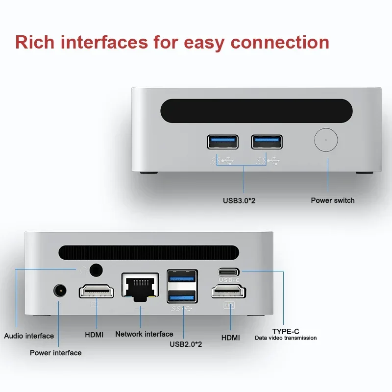 Small Mini PC 1500MHZ GPU, AMD Ryzen5 4500U Windows 10/11 ,DDR4 RAM Support Max 64GB, WiFi6 NUC Desktop Computers