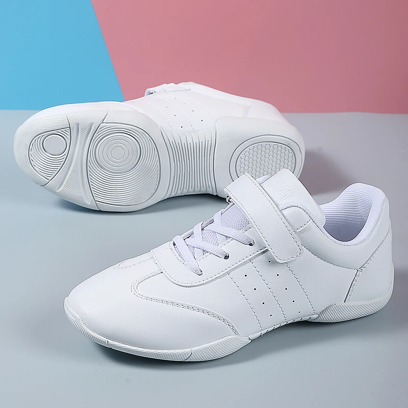 Baxin-Chaussures d'encouragement blanches légères pour enfants, baskets d'entraînement pour tout-petits, chaussures de danse et de tennis pour jeunes filles, baskets de compétition