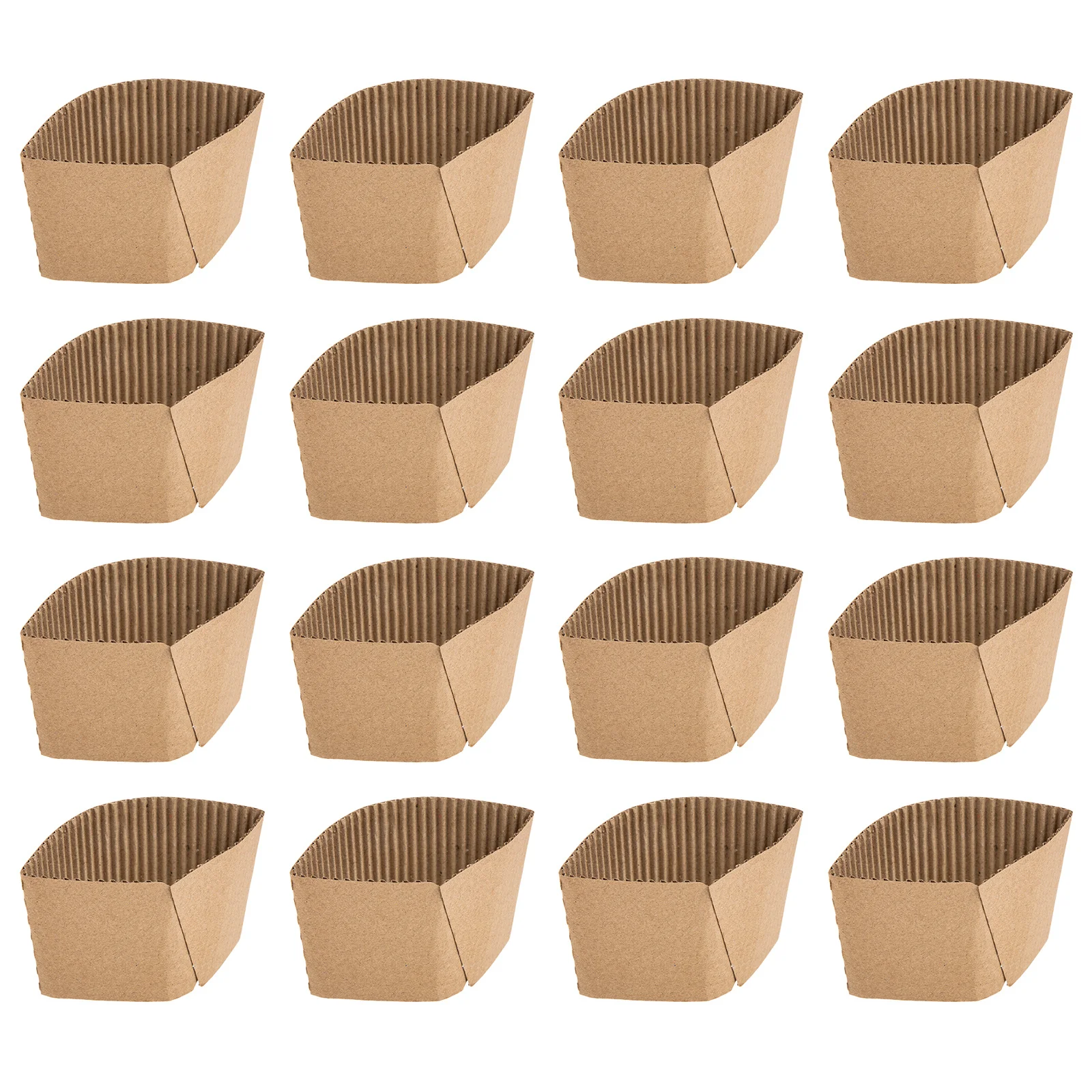 

50pcs Paper Cup Sleeve Heat Resistant Non-Slip Corrugated Design For Coffee Tea Bottle Cover Home Cafe Restaurant Supplies