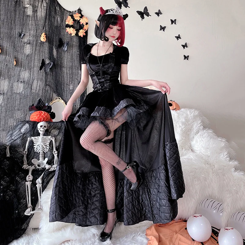 Gothic loween Adult Costume Queen Role Play Par k Dr Women's Vest Dr Autumn Faion Ladies' Clothing