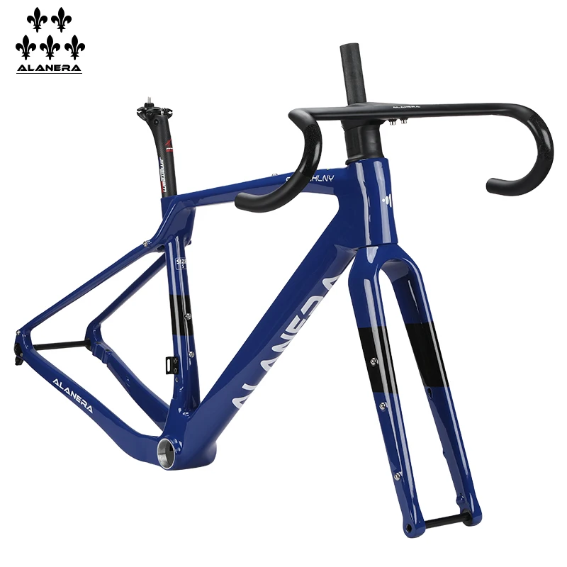 

Blue -2025 New ALANERAl Gravel carbon fiber bicycle road frame, off-road melon bike T47 mid-axle threaded frame