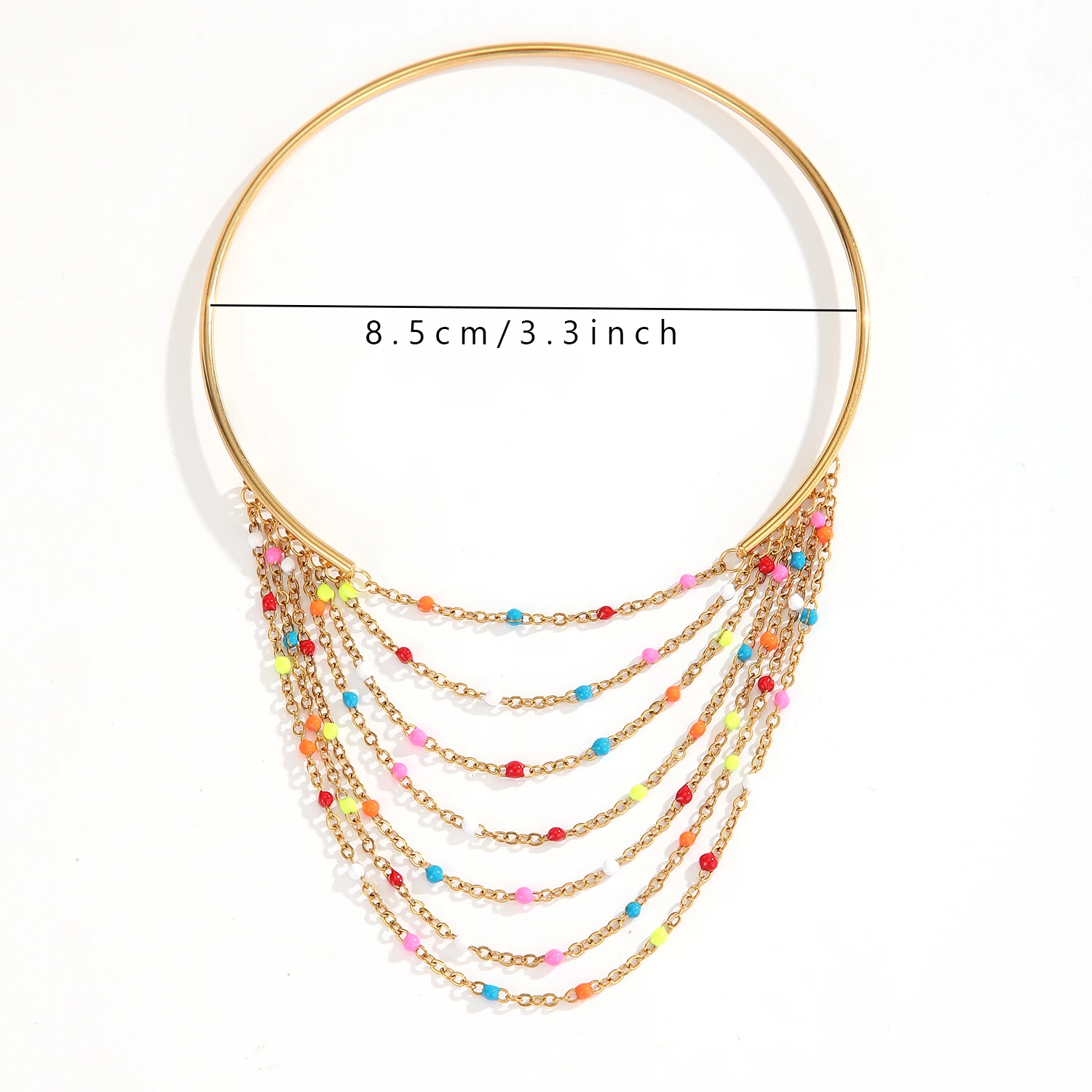 Freeteeme Unique Layered Chain Tassel Arm Cuff Gold Plated Metal Upper Arm Band Women Jewelry Armlet Summer Bangle Jewelry Gift