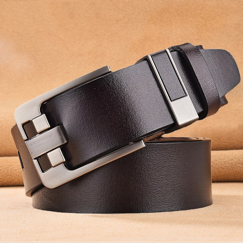 Belt Male Fashion Men's Luxury Designer Cowskin Belts for Jeans Genuine Leather Strap Pin Buckle Plus Size 140 150 160 170cm