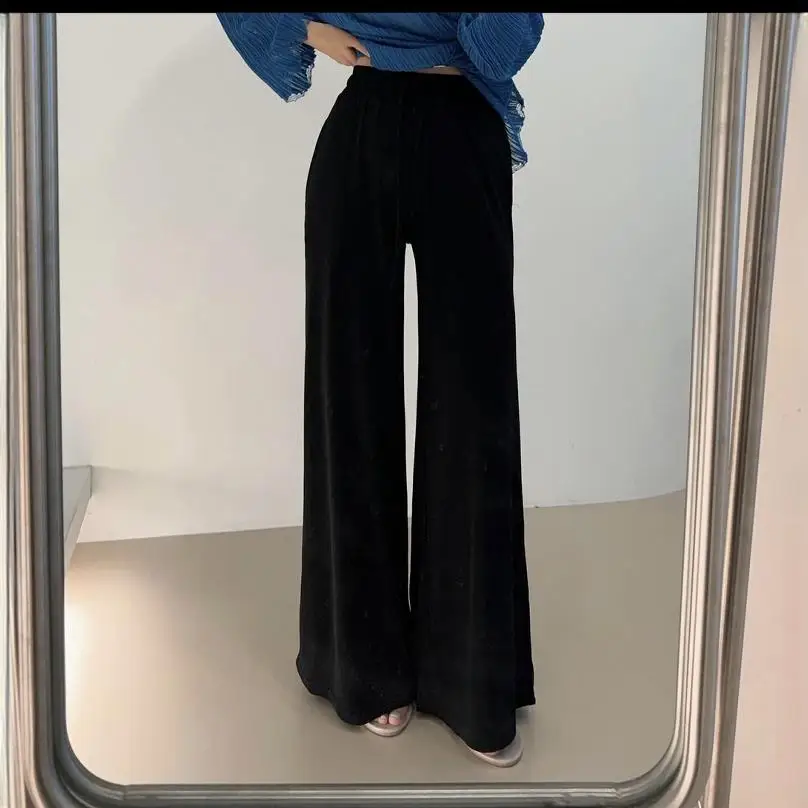 

SuperAen 2024 Autumn New Arrival Pants Wide Leg Flared Pants Elastic Waist Pants for Women