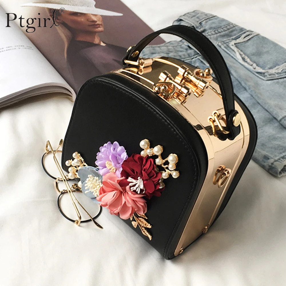 2024 Metal Clip Small Shoulder Bags Fashion Dinner Flower Square Bag Embroidery Diagonal Handbag Bag Shoulder Bags сумка женская