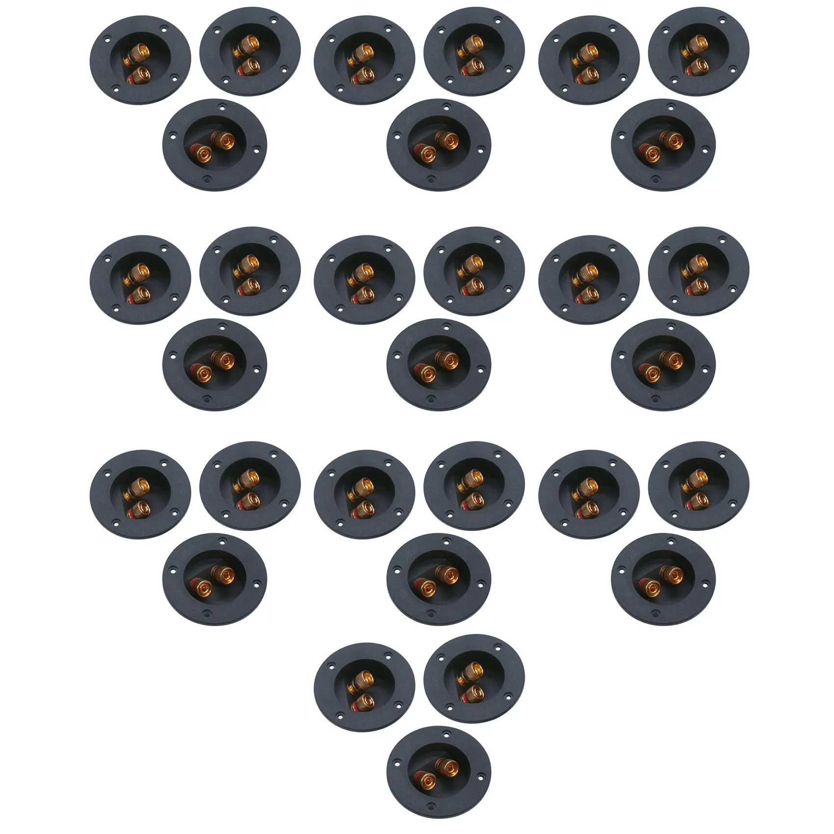 ABSS-30 Pcs DIY Home Car Stereo 2-Way Speaker Box Terminal Binding Post Round Spring Cup Connectors Subwoofer Plugs (Black)