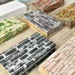 3D Brick Wall Stickers DIY Decor Self-Adhesive Waterproof Wallpaper for  Bedroom Kitchen Home Wall Decor papel pared