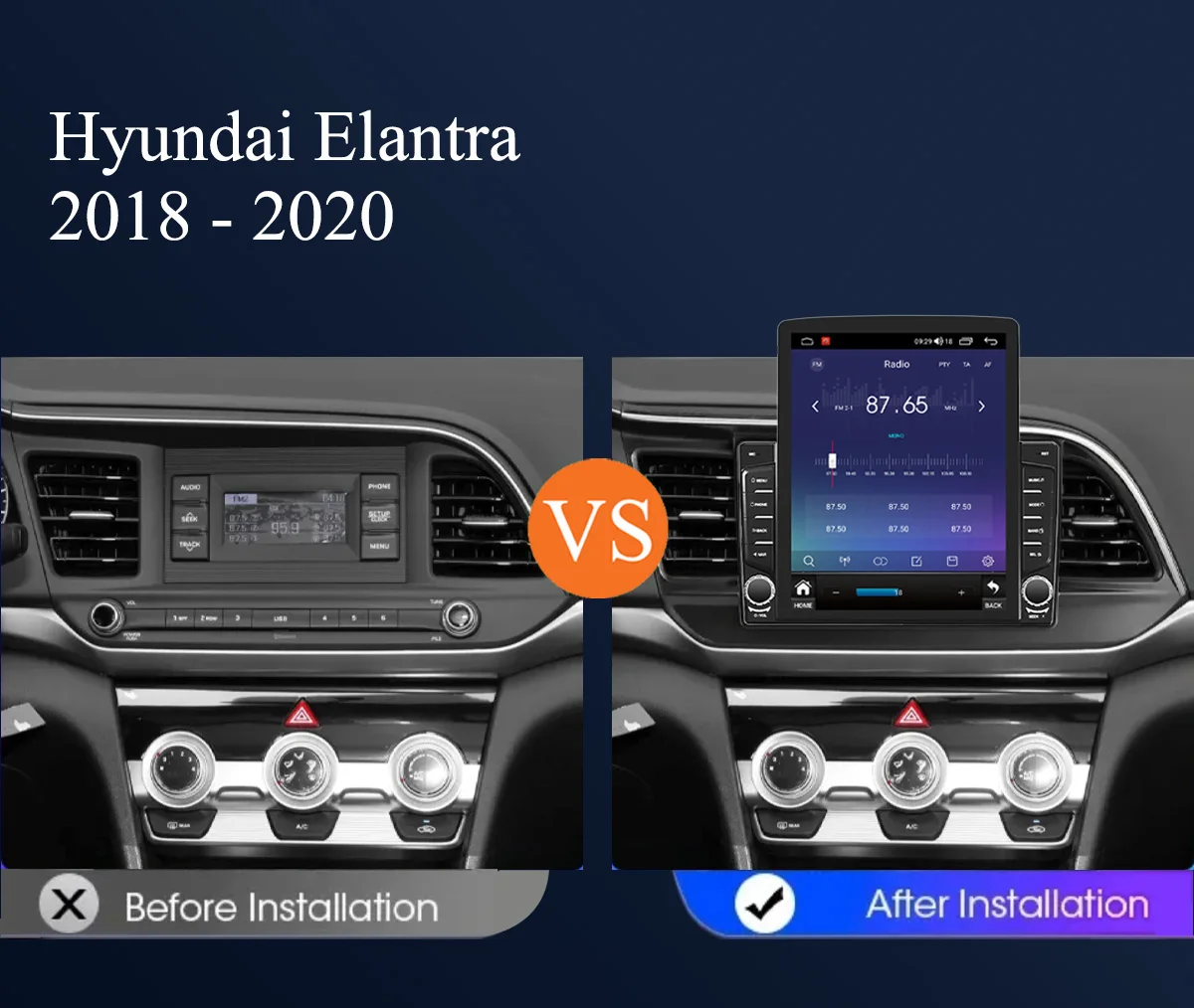8G+128G Android 14 For Hyundai Elantra 2018 2019 2020 Car Radio Audio Multimedia Stereo PC Tablet GPS Monitor DVD Carplay Auto