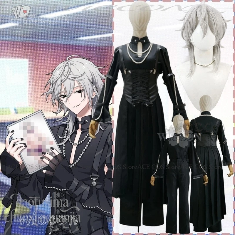 Disfraz Adulto Domeki Kuguri Cosplay Anime juego 18TRIP Ev3ns disfraz gótico negro Punk Top pantalones vestido Cosplay Anime disfraces