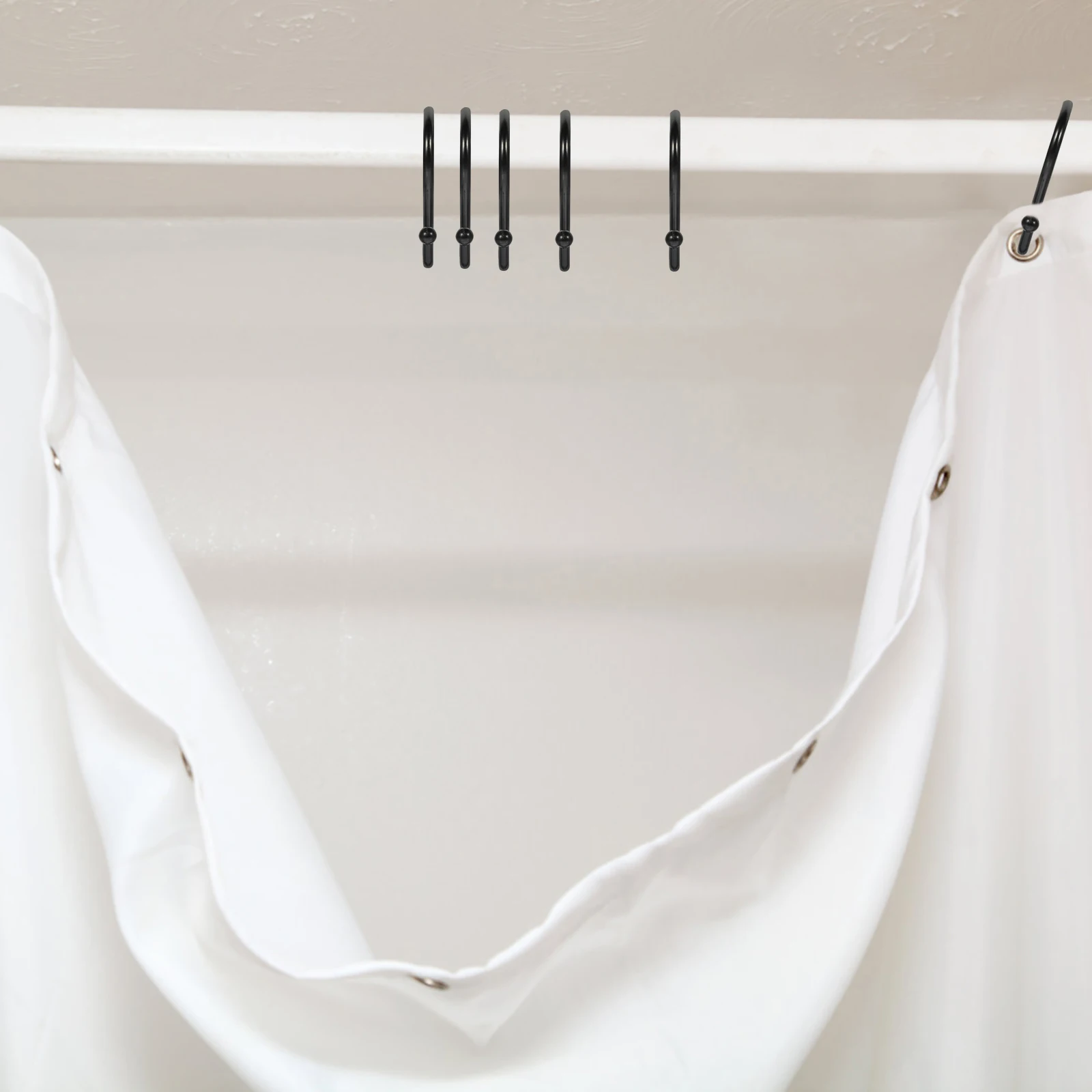 

12Pcs Metal Curtain Hooks S Shaped Shower Rings Zinc Alloy Hangers Decorative Bathroom Bedroom Shower Curtain Hooks