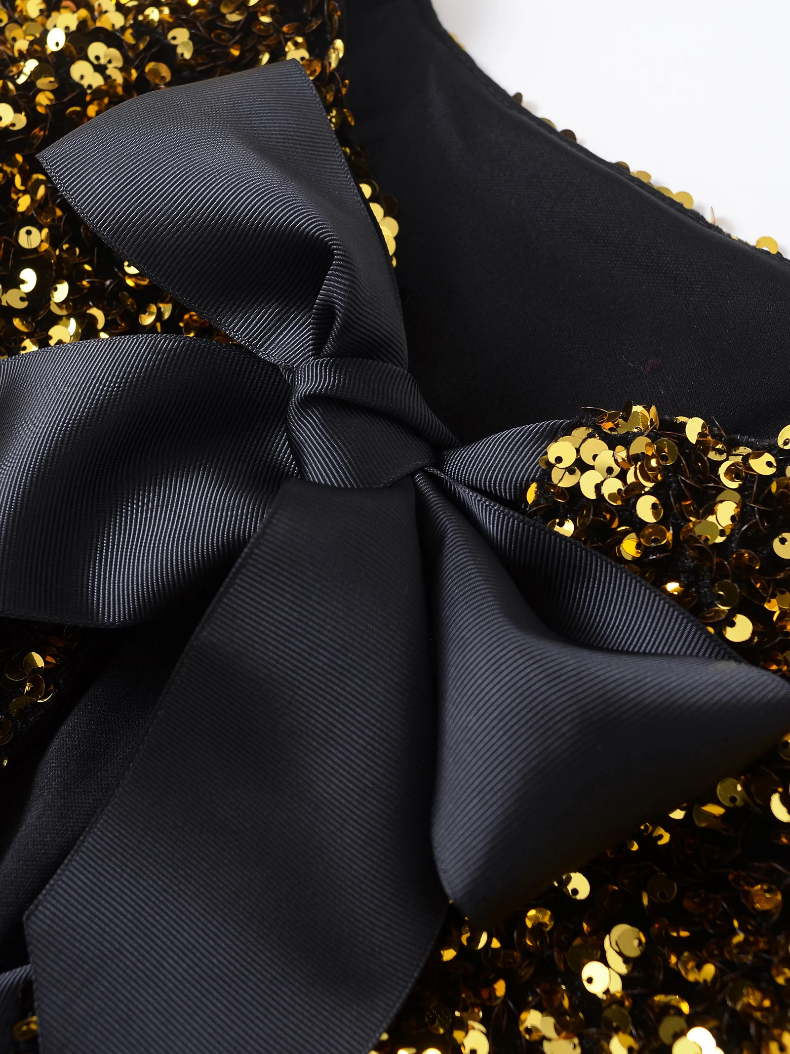 Veste courte ample et décontractée pour femmes européennes et américaines, style de rue, avec nœud noué, haut à paillettes