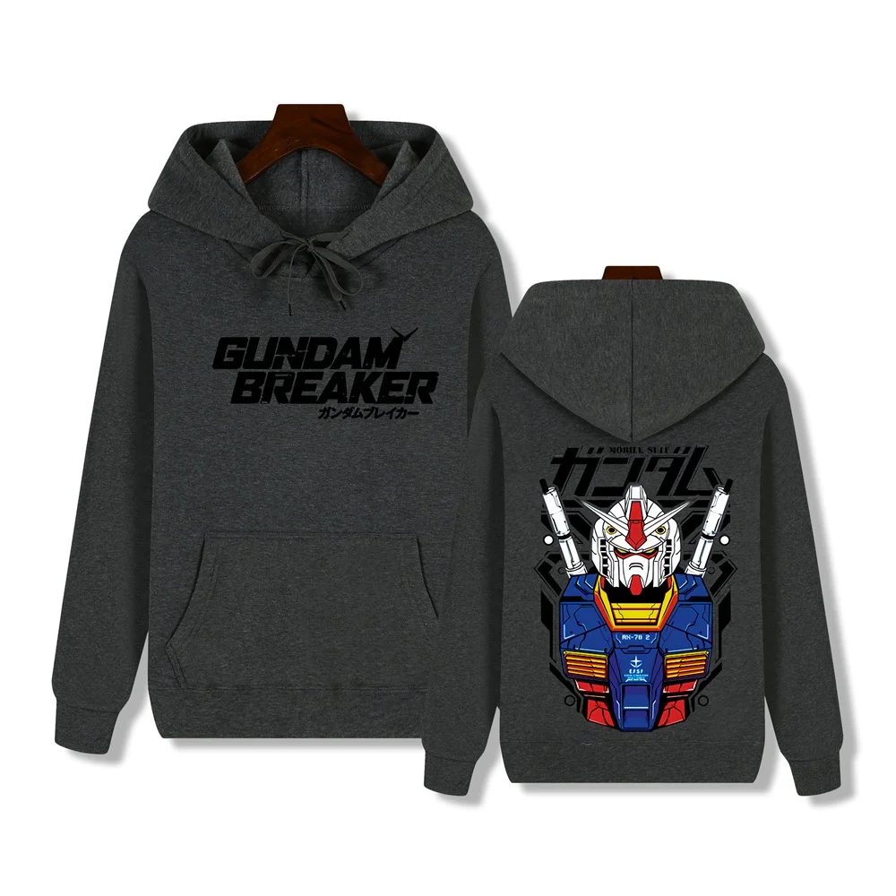 

New Men's HighQuality Casual Comfort Fashion Street Hooded Sweater Gundam Creative Printing Autumn and Winter Comfort Thickening