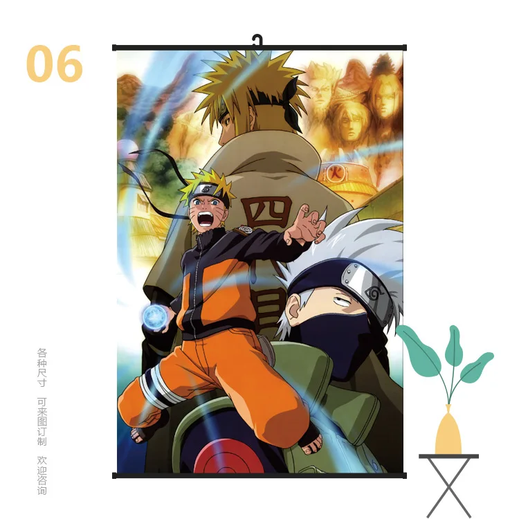 Naruto Hanging Painting Canvas Home Decoration Wall Artwork Hatake Kakashi Scrolls Picture Hot Anime Uchiha Itachi Poster Bar